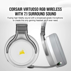Corsair Virtuoso Rgb Wireless High-Fidelity Gaming Headset, White, Ca-9011186-Na (Electronic Games)