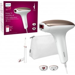 Philips Lumea Advanced Ipl Hair Removal Device With 2 Attachments For Body & Face + Complimentary Facial Hair Remover. Compact Touch-Up Trimmer 3 Pin, Bri92160
